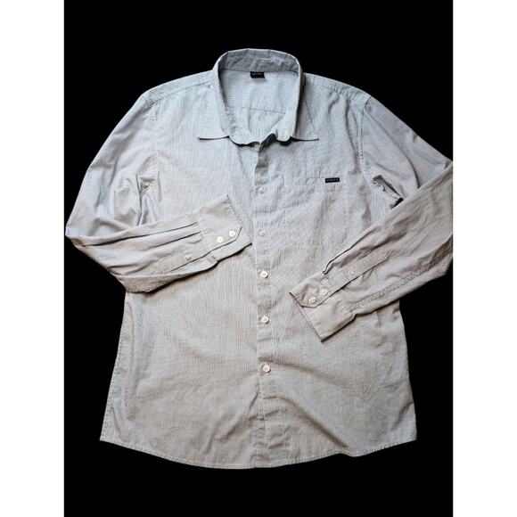 Oakley Mens M Button Down Shirt Checkered Black White Casual Long Sleeve - Picture 1 of 7